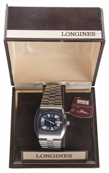 Joe DiMaggio Personally Owned Longines Wristwatch With Original Case (DiMaggio Family LOA)